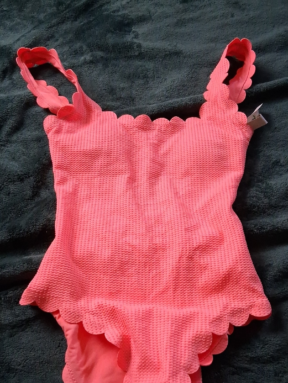 aerie Coral Pink Scalloped-Edge One-Piece